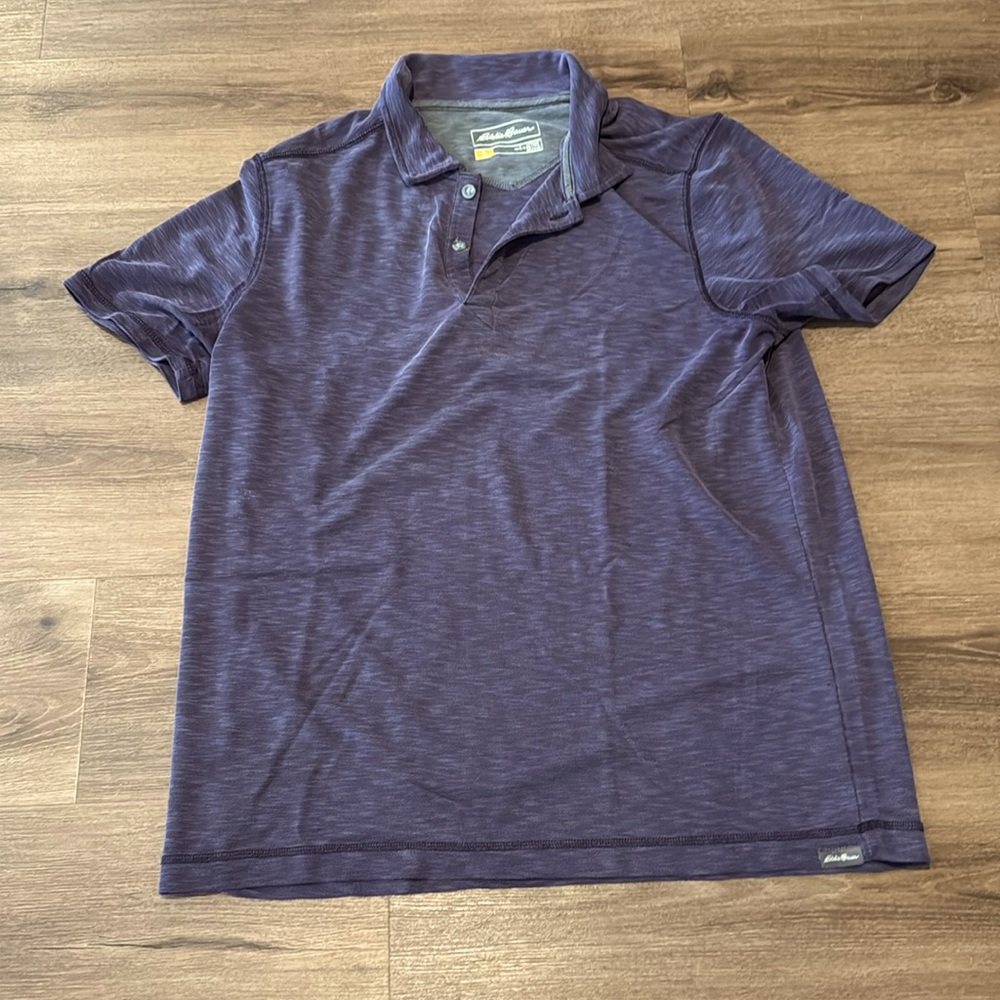 Eddie Bauer Men's Purple Active Fit Polo Shirt. Size Large